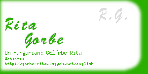 rita gorbe business card